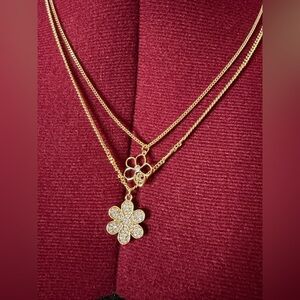 Karl Lagerfeld Gold Flower Pendant Necklace